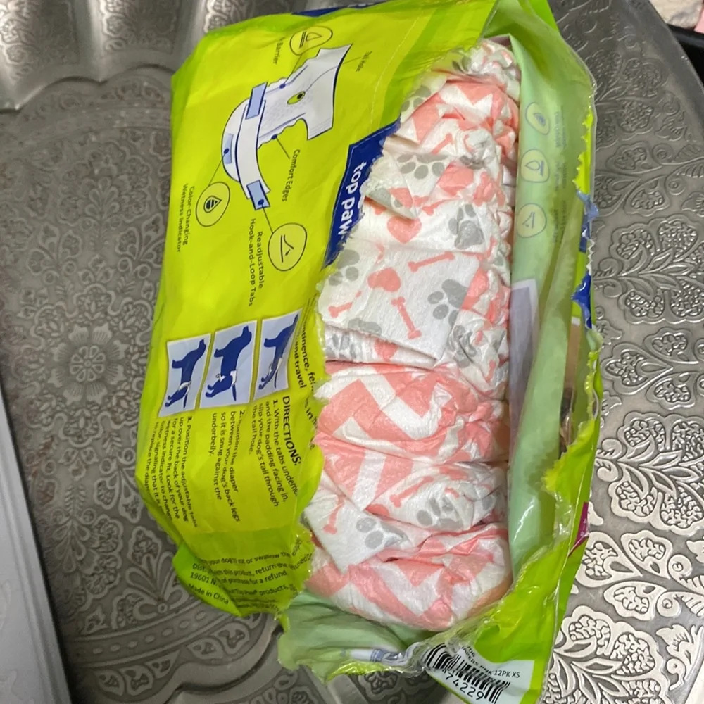 ☀️5/$20 Top Paw fashion Diapers-size XS
